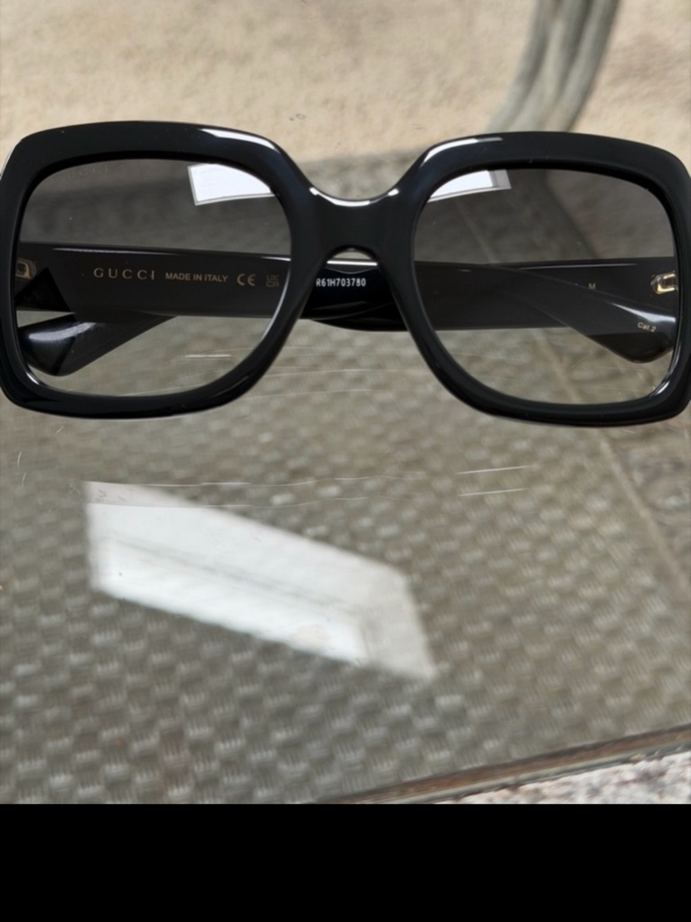 Gucci Black Square Women's Sunglasses